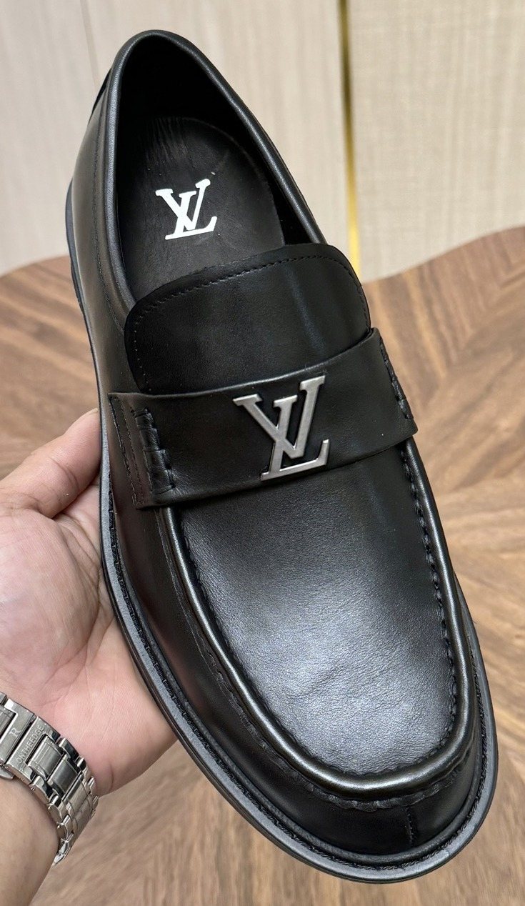 Louis Vuitton Black Metal Hardware Loafers
