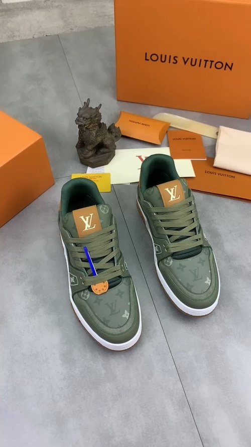 Louis Vuitton Sage Green Low-Top Sneakers